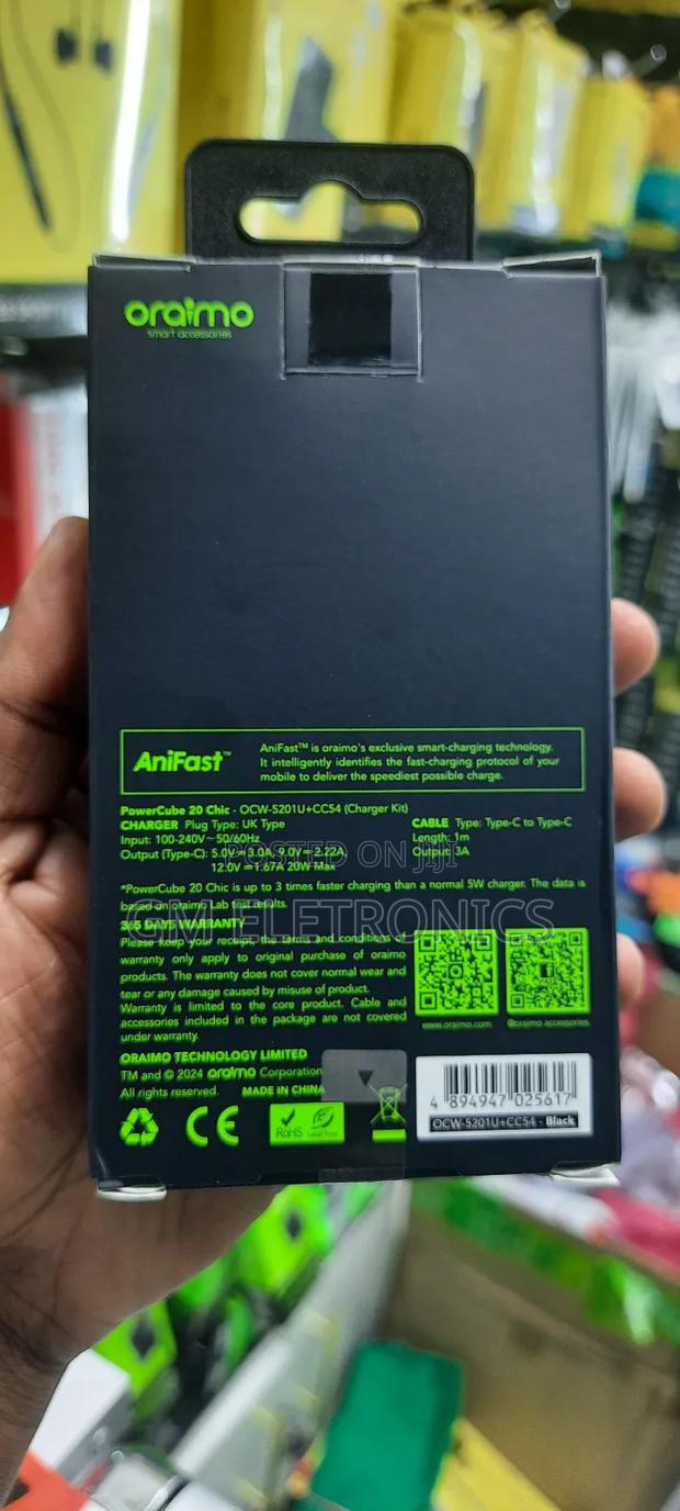 Oraimo Powercube 20 Chic 20w- Type-C to Type-C Cable - thumbnail 2