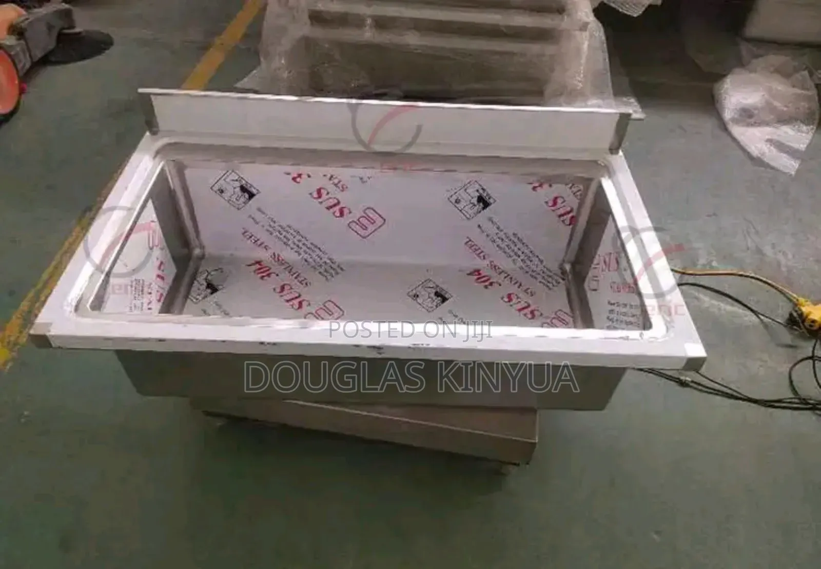 Solid Stainless Steel Scrub Sink.