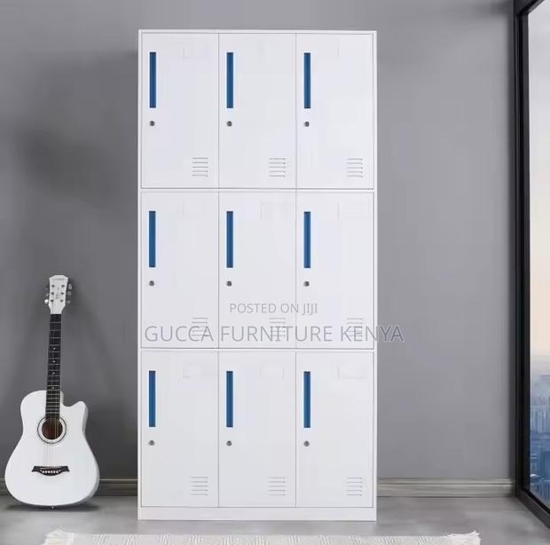 Cabinets:9-Locker Steel Storage Wardrobe Cabinet