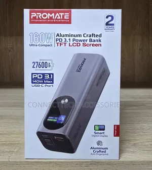 Promate Ultra-compact 160W Multi-port PD 3.1 Power Bank