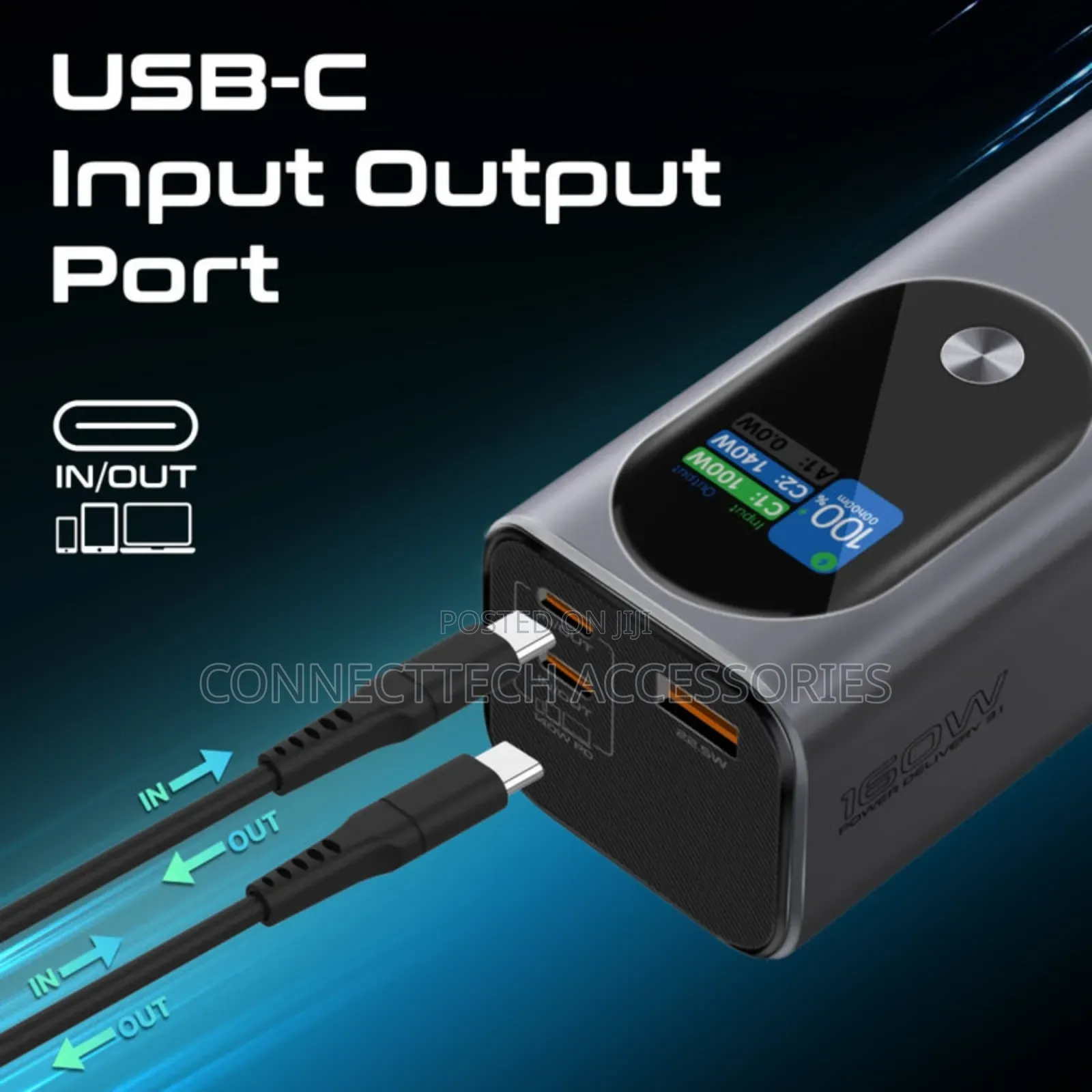 Promate Ultra-compact 160W Multi-port PD 3.1 Power Bank