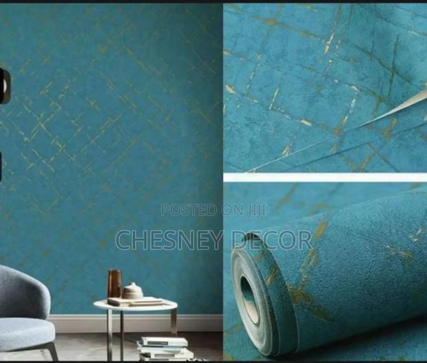 X-Patterns Gold on Blue Wallpaper - main view