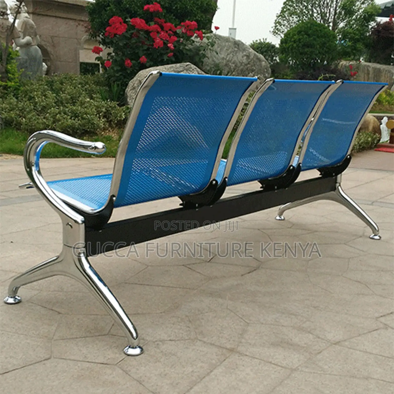Benches:3-Seater Metallic Hospital Lobby Waiting Bench