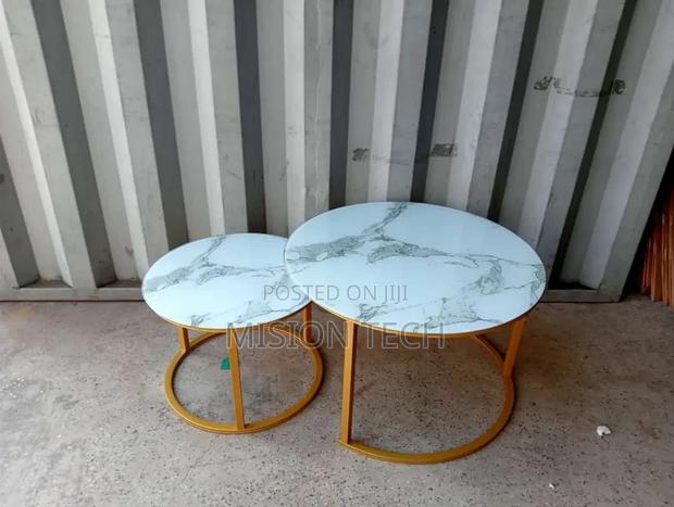 Marble Nesting Coffee Table (Glass Effect) White✓ 