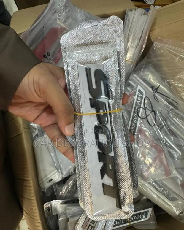 Black SPORT Decal Letters - main view