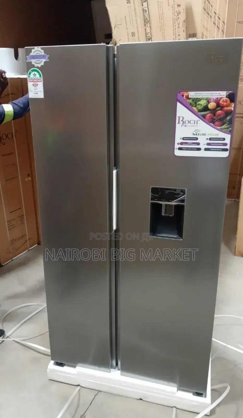 Roch Side by Side 439L Fridge With Water Dispenser