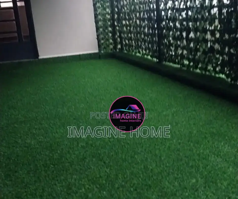 Beautiful Green Grass Carpet Floor Decor Balcony Space