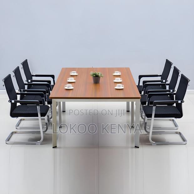 Office Chair: No Wheels Metal Frame Conference Chair