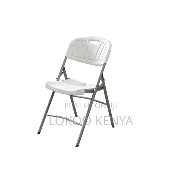 Office Chair : Foldable White Metallic Office Chair - thumbnail 2