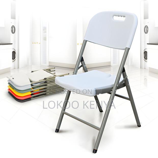 Office Chair : Foldable White Metallic Office Chair - thumbnail 3