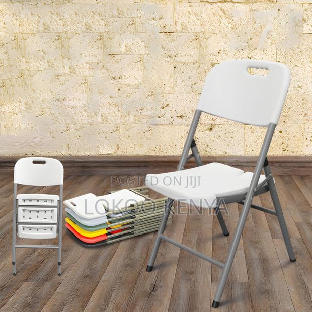 Office Chair : Foldable White Metallic Office Chair - thumbnail 4