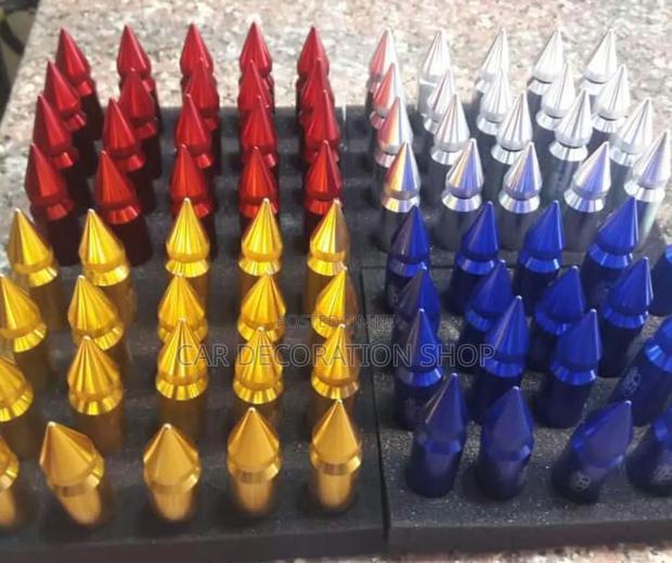 Red,Blue,Gold,Silver 20pcs Bullets Rim Nuts 4 All Car Models