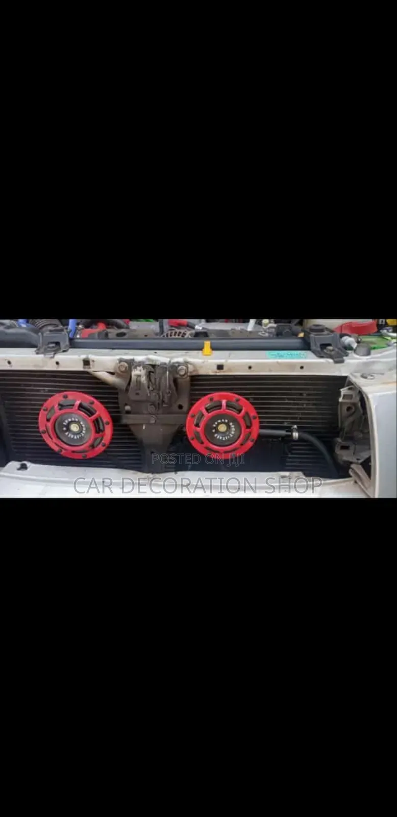 Subaru Car Installed With Red Hella Sportish Horn in Pair