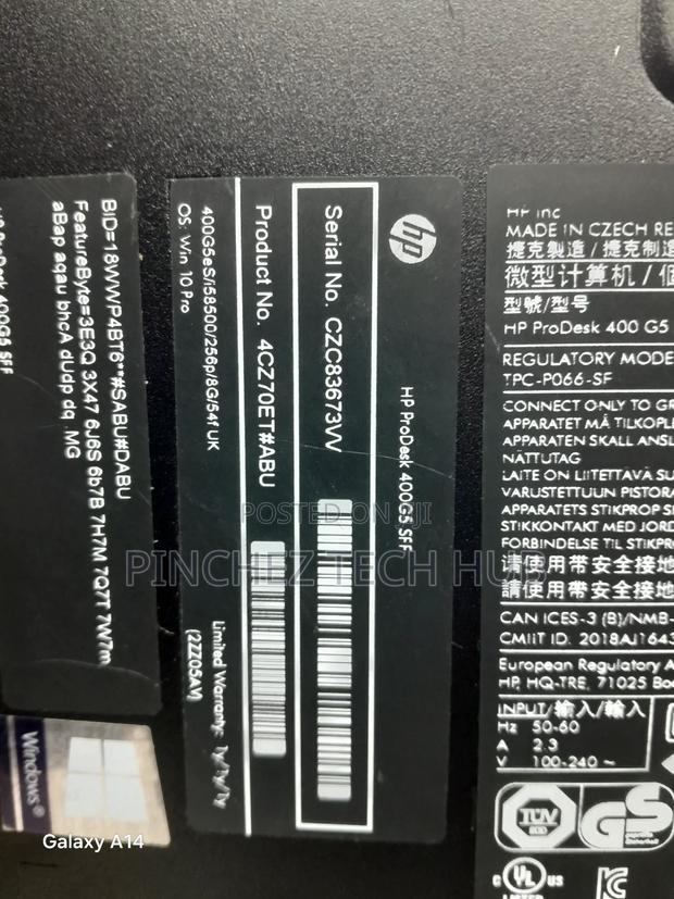 Desktop Computer HP ProDesk 400 G5 8GB Intel Core I5 HDD 500GB - thumbnail 5