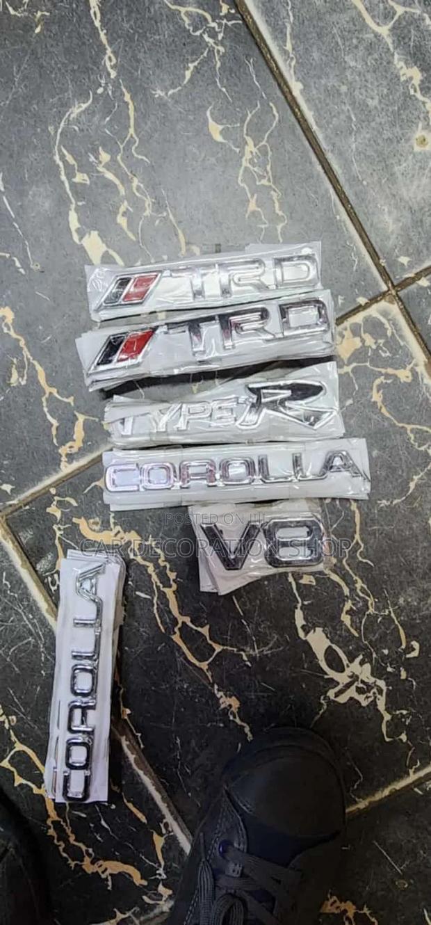 V8, Corolla,TRD,Type R Chrome Decal Badges