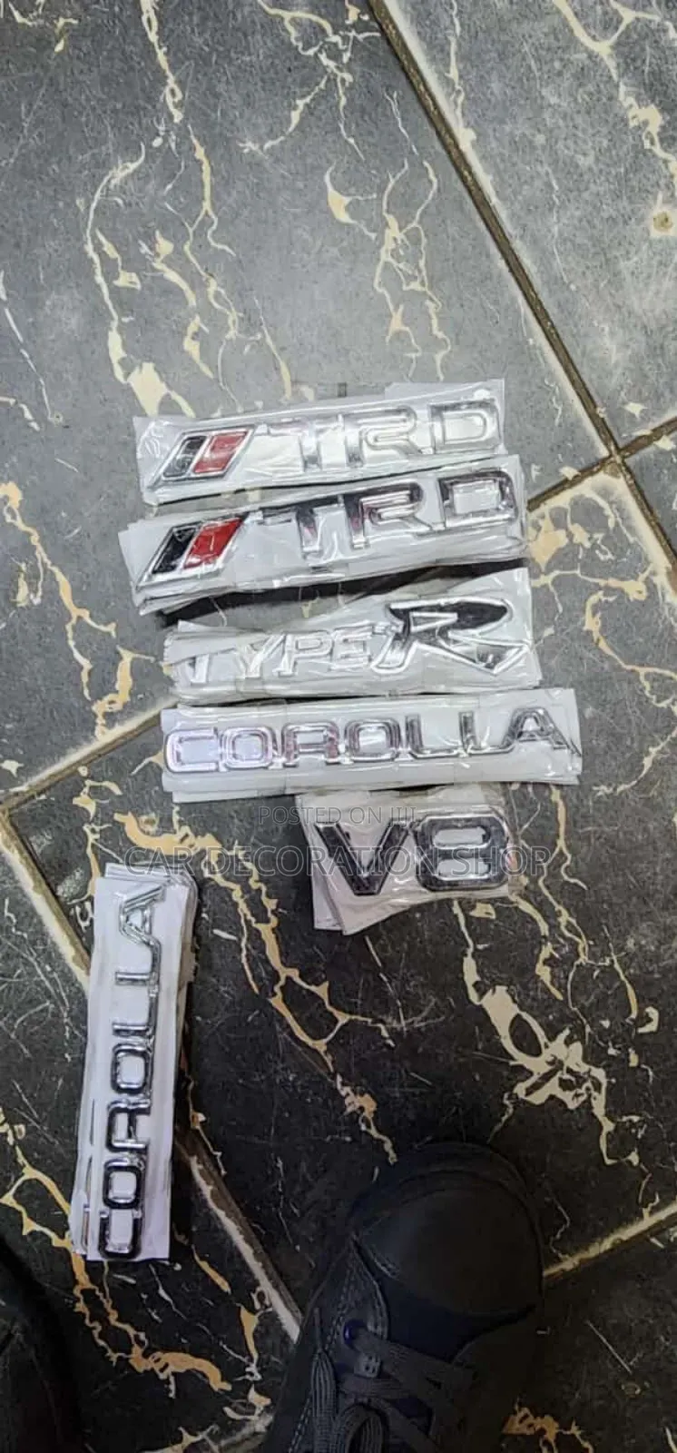 V8, Corolla,TRD,Type R Chrome Decal Badges