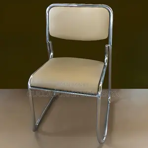 Office Chairs: Midnight Black Steel Mid-Back Chrome Chair