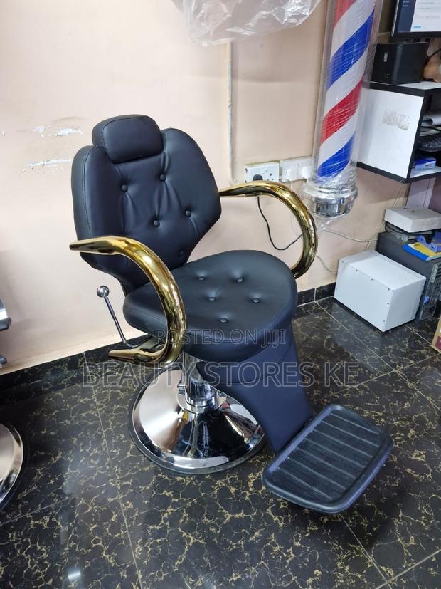 Imported Chrome Gold Barber Chair Comfortable