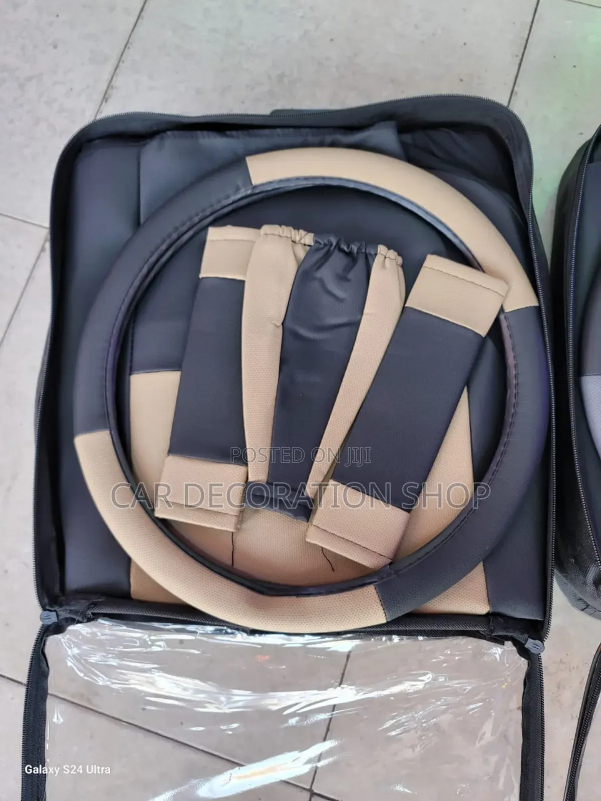 Baije Black Leather Top Seat Covers Cloth