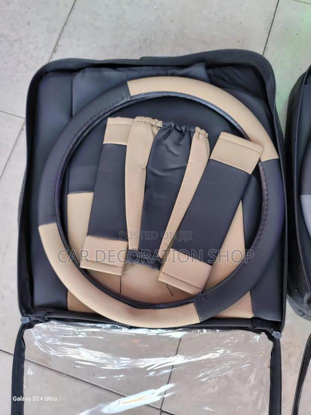 Baije Black Leather Top Seat Covers Cloth