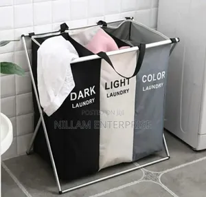3 In 1 Foldable Laundry Basket With Aluminium Frame