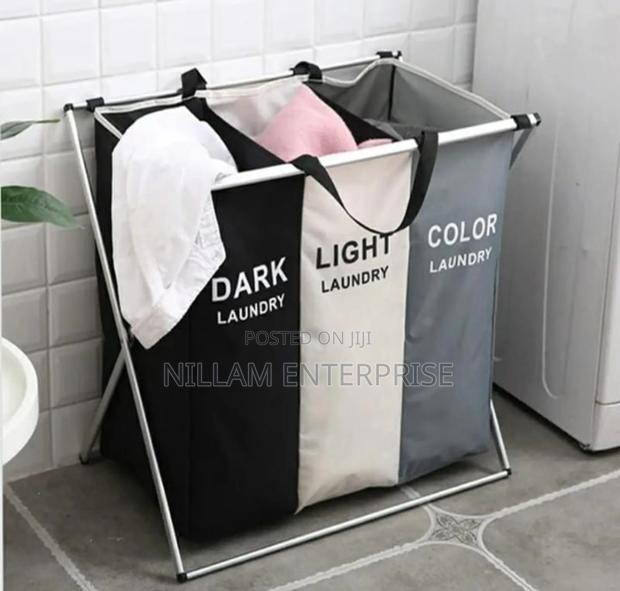 3 In 1 Foldable Laundry Basket With Aluminium Frame