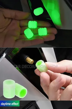 Green Reflective Valve Caps 4pc
