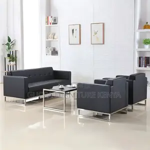 Sofas: Faux Leather Ergonomic 3 Piece Set Sofa