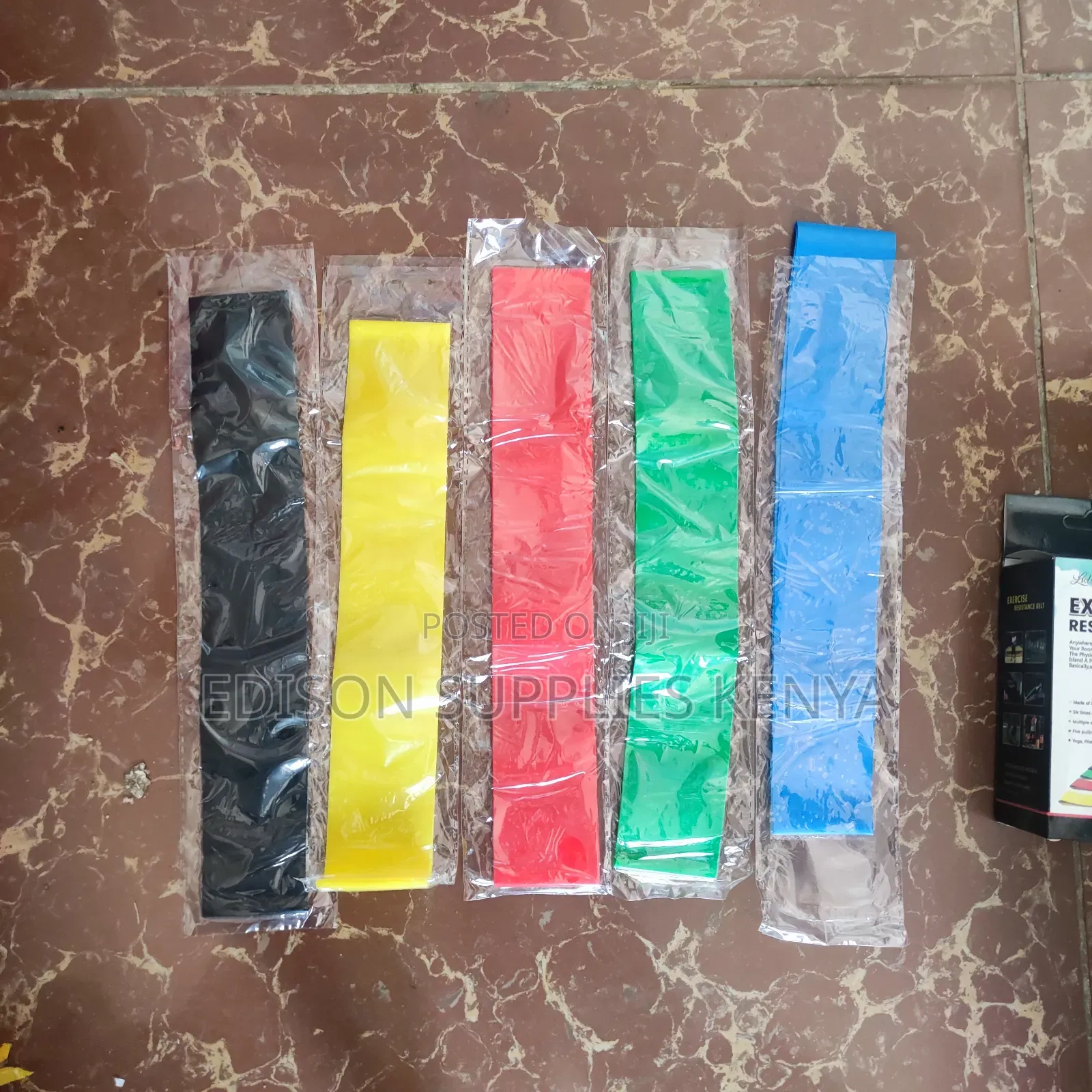 Exercise Resistance Bands Work Out Elastic Belts Set 5pcs