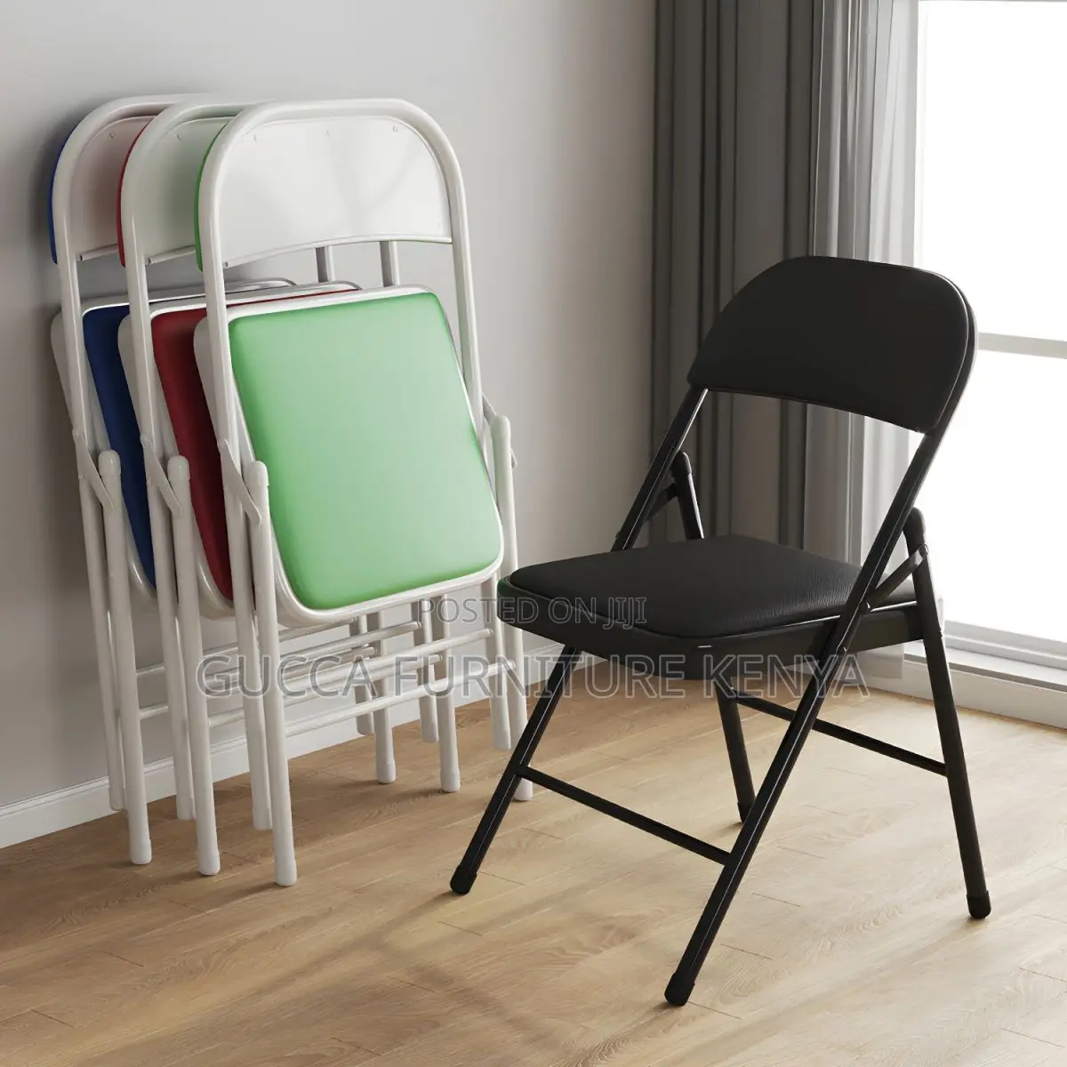Office Chairs: Folding Armless Non-Adjustable Height Chair