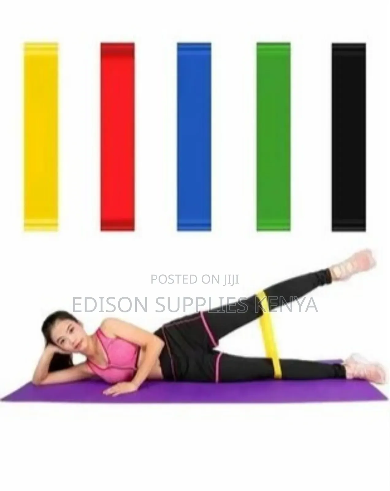 Exercise Resistance Bands Work Out Elastic Belts Set 5pcs