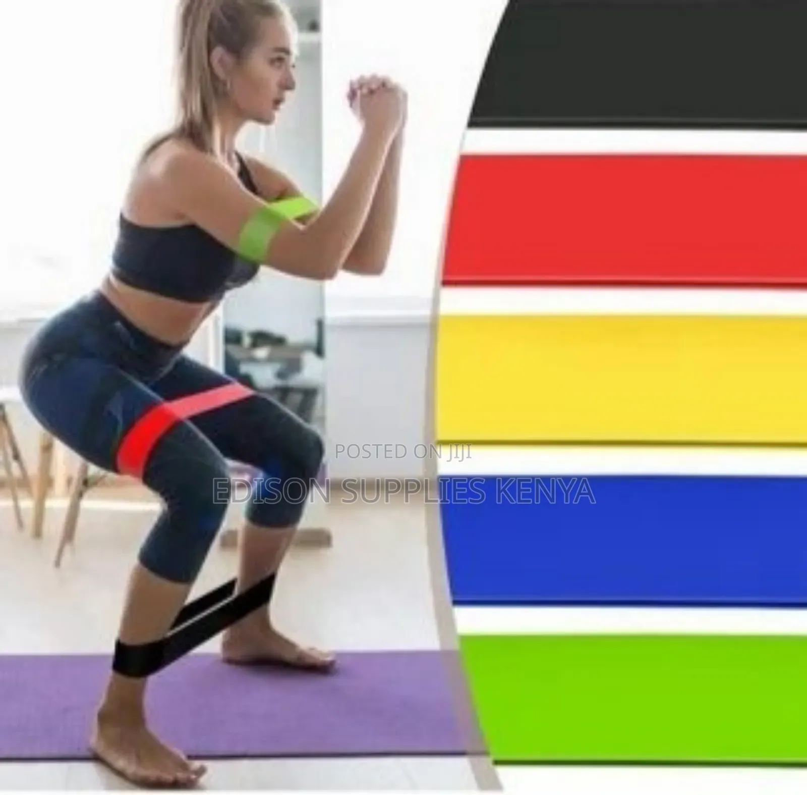 Exercise Resistance Bands Work Out Elastic Belts Set 5pcs