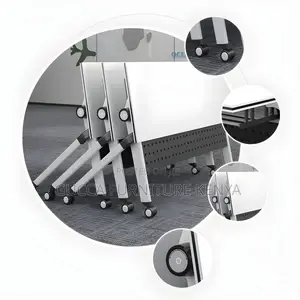 Office Tables:1.2 Meters Modern Foldable Table With Wheels