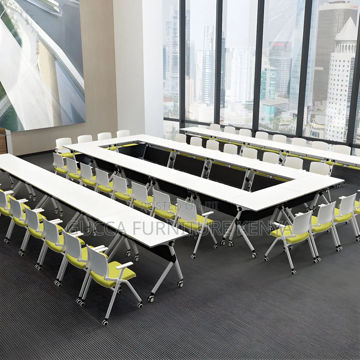 Office Tables:1.2 Meters Modern Foldable Table With Wheels