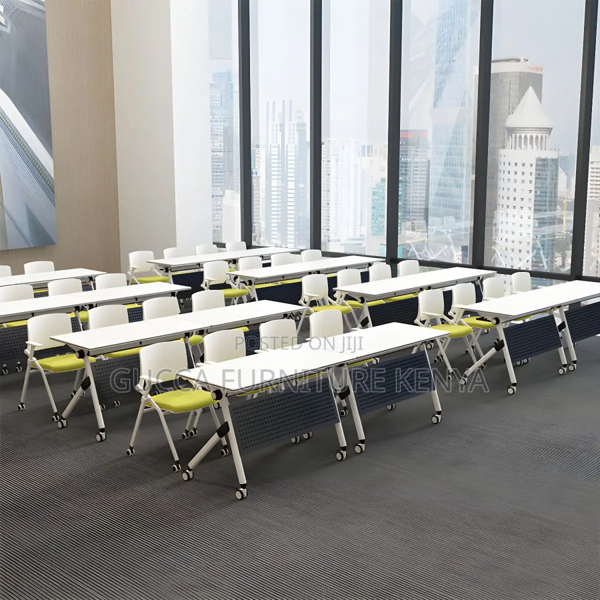 Office Tables:1.2 Meters Modern Foldable Table With Wheels