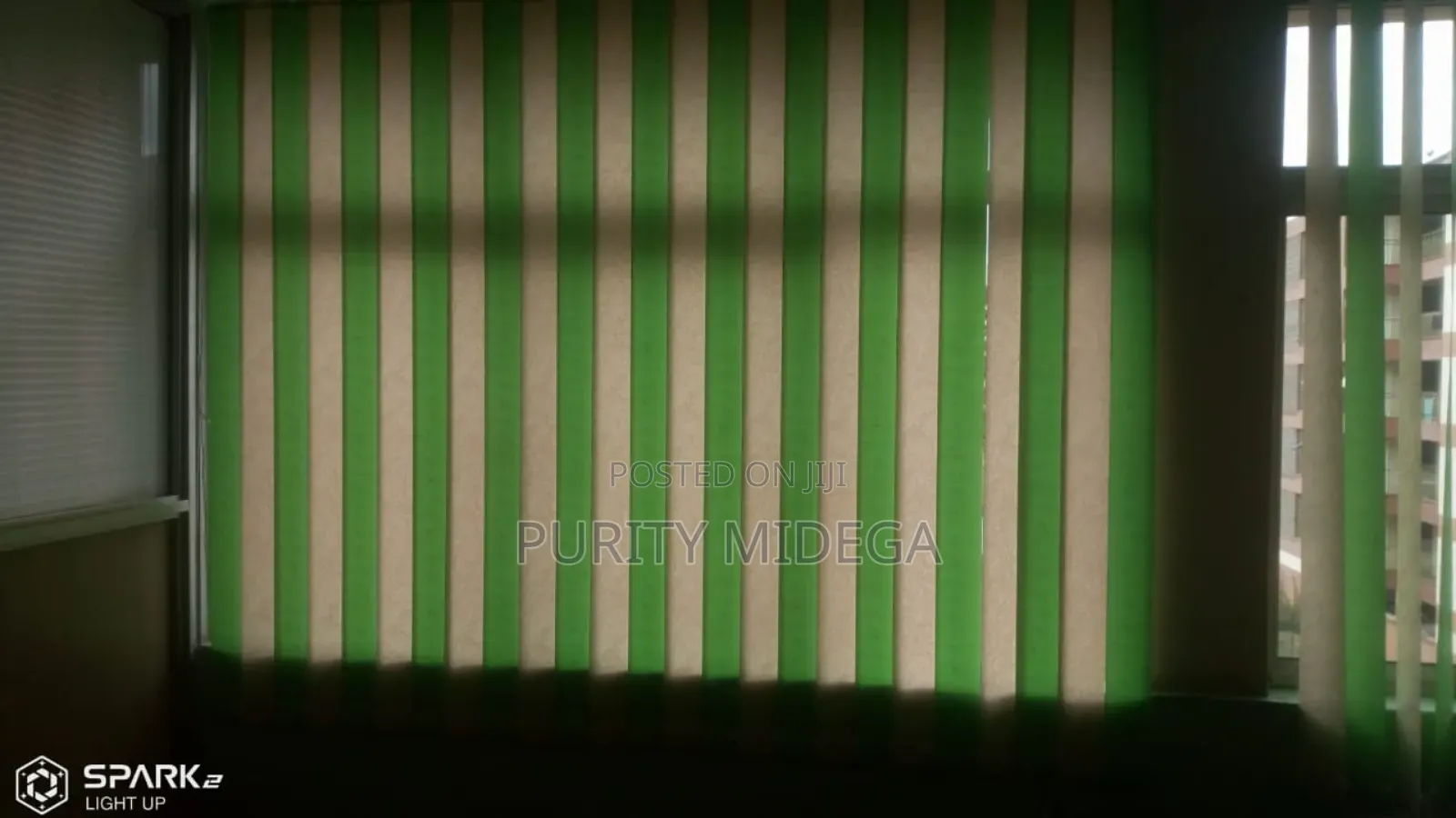 Green,White Fabrics of Vertical Blinds