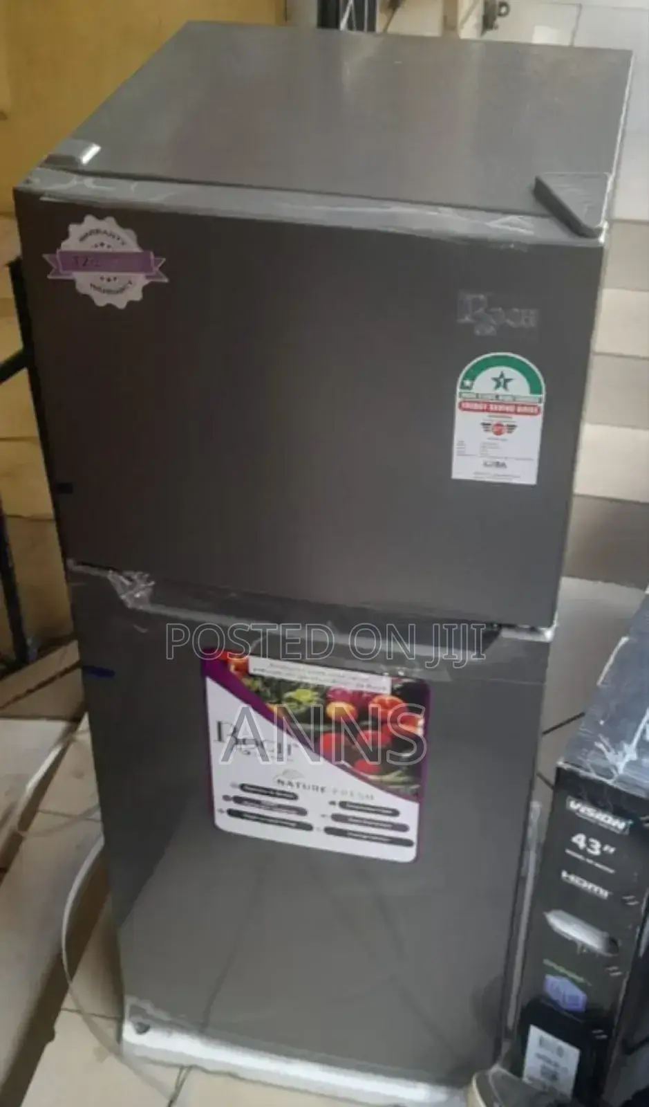 Roch 121litres Grey Double Door Refrigerator