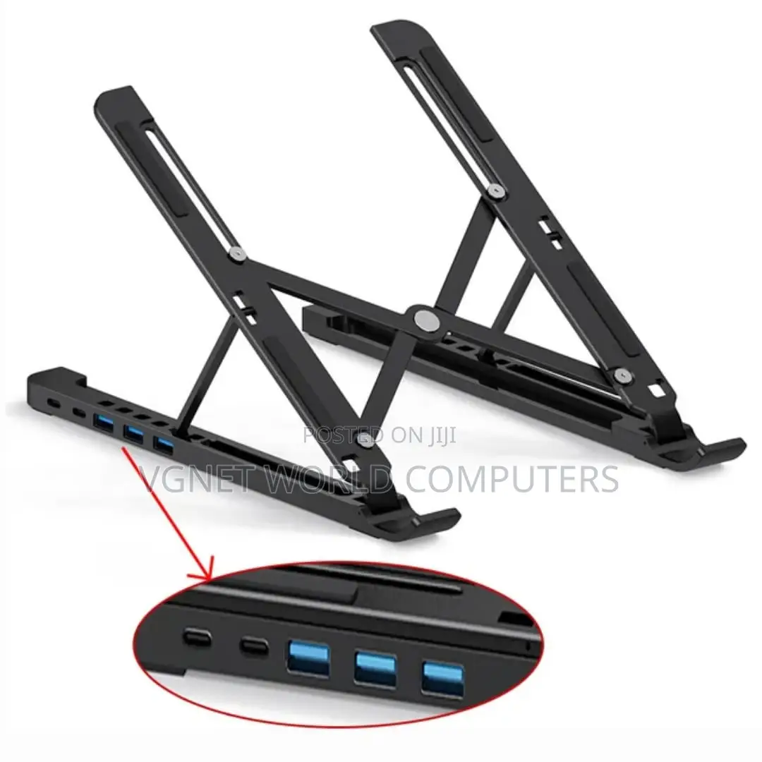 Adjustable Foldable Portable Laptop Stand With Ports