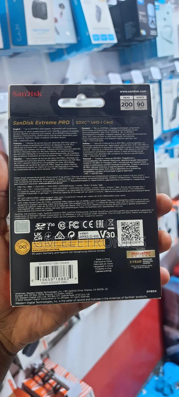 Sandisk 128gb Extreme Pro Uhs-I SDXC Memory Card (Class-10) - thumbnail 2