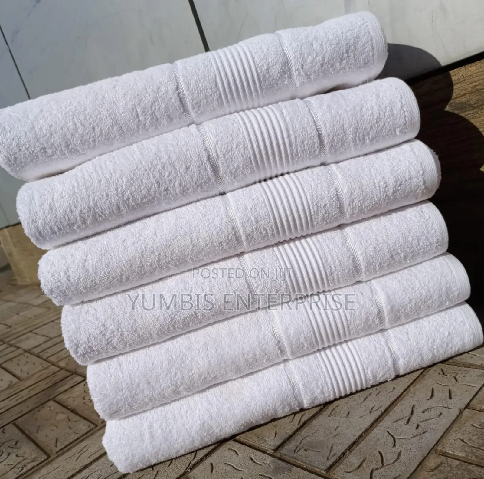 White Prestige Cotton Towels Size 90 by 175cm