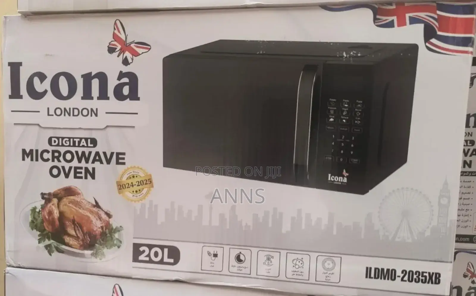 Icona 20L Black Digital Microwave