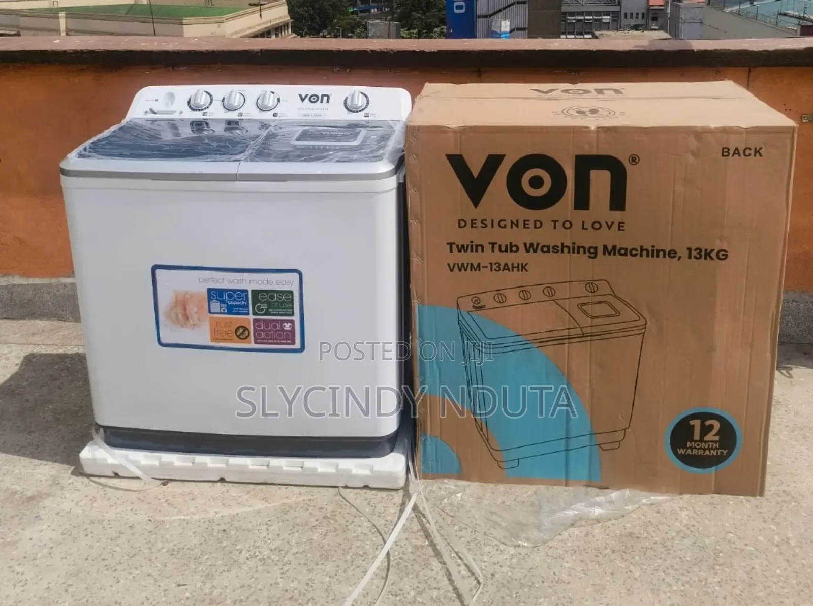 Von Tub 13kg Twin Tub VWM-13ahk