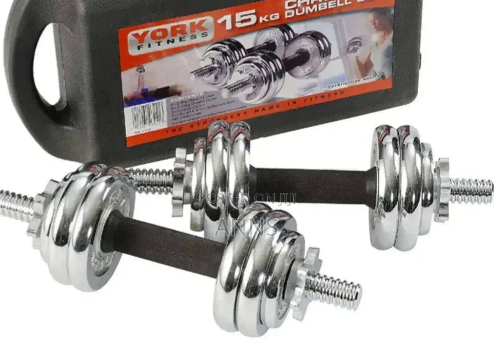 15kgs Chrome Adjustable Silver Dumbells
