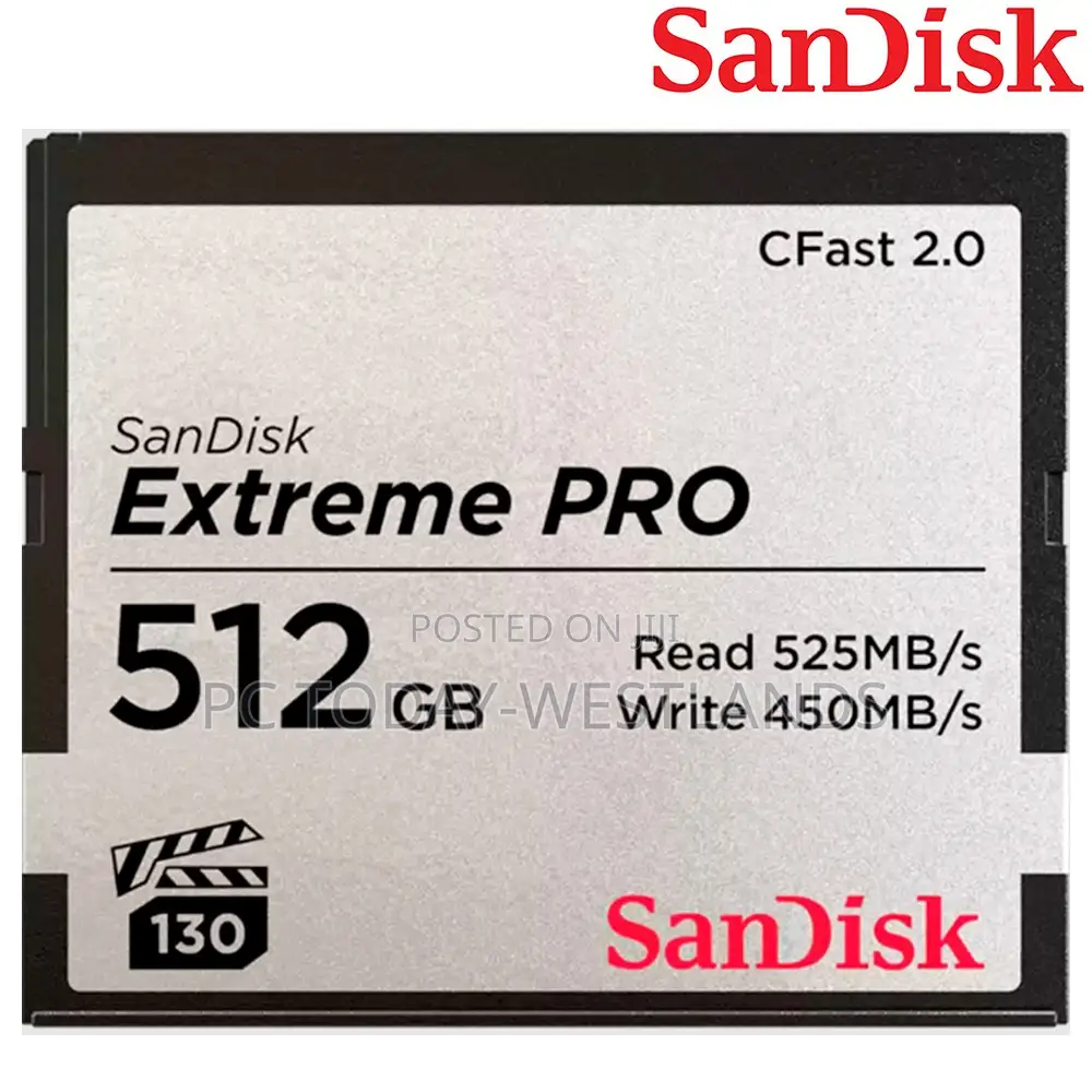 Sandisk 512gb Extreme Pro 525mb/S Cfast 2.0 SDCFSP-512g-G46d