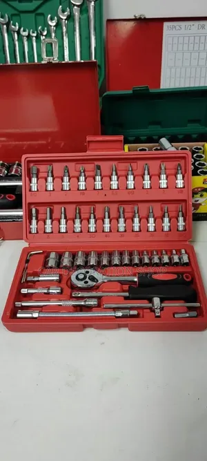 46pc Drive Socket Set 1/4" Ratchet Wrench Set