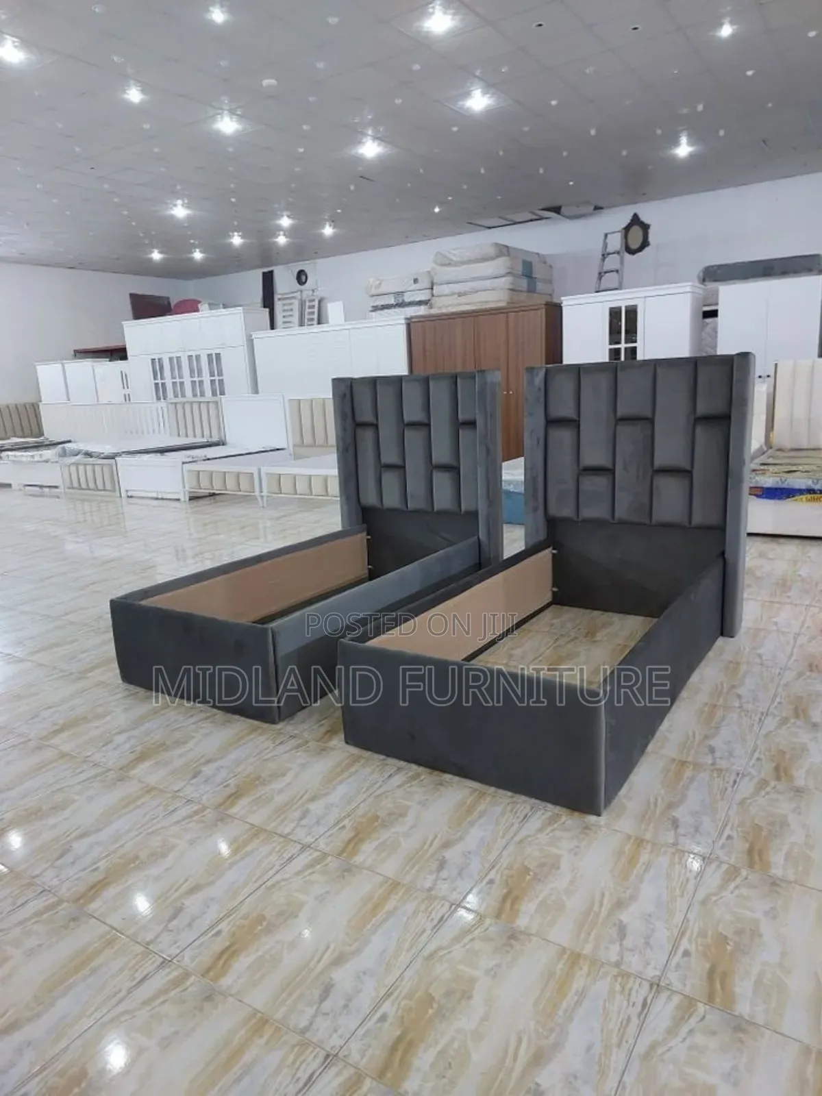 Single Beds With Fabric Finish