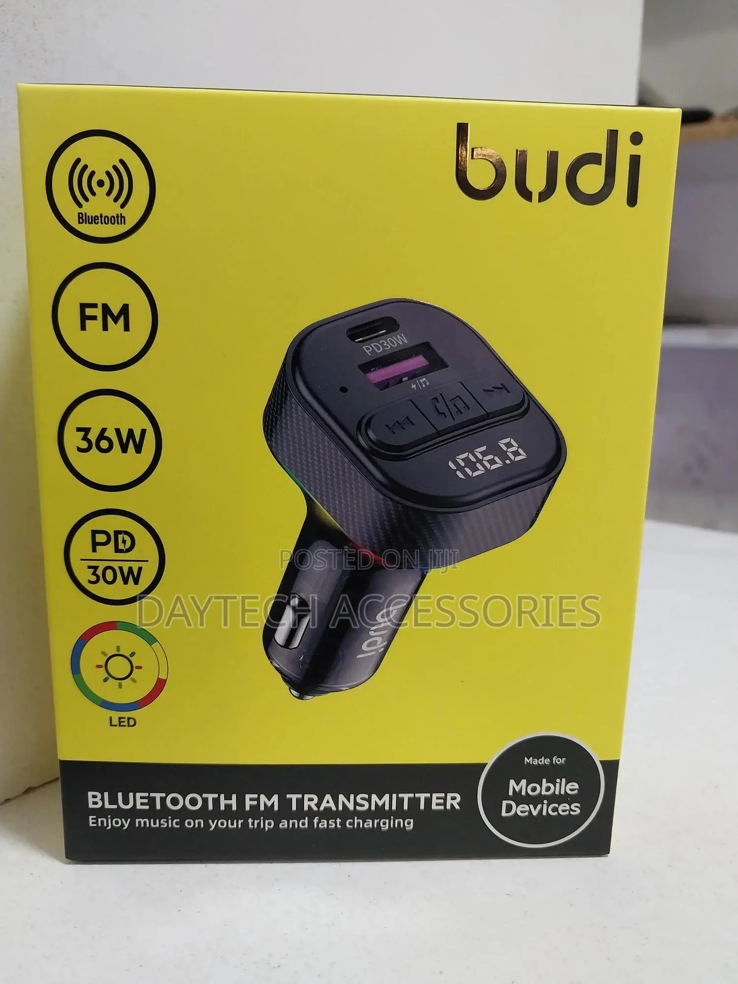 Budi Car Charger Mp3 Bluetooth Car Modulator