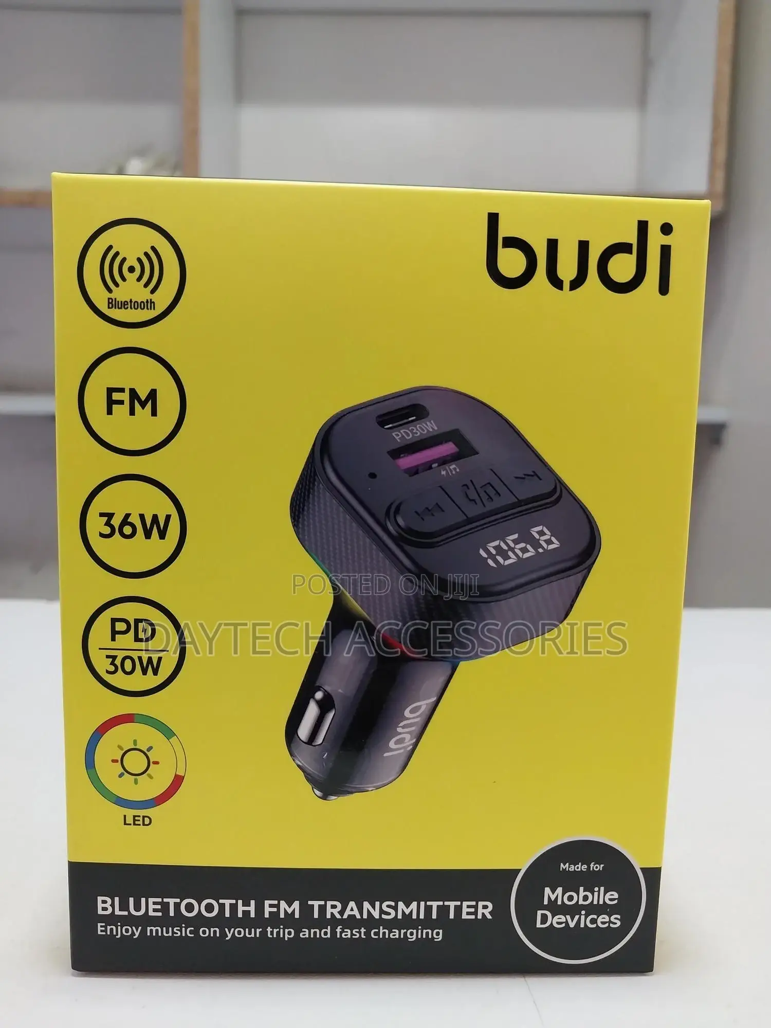 Budi Car Bluetooth Fm Transmitter Stable Connection Modulat