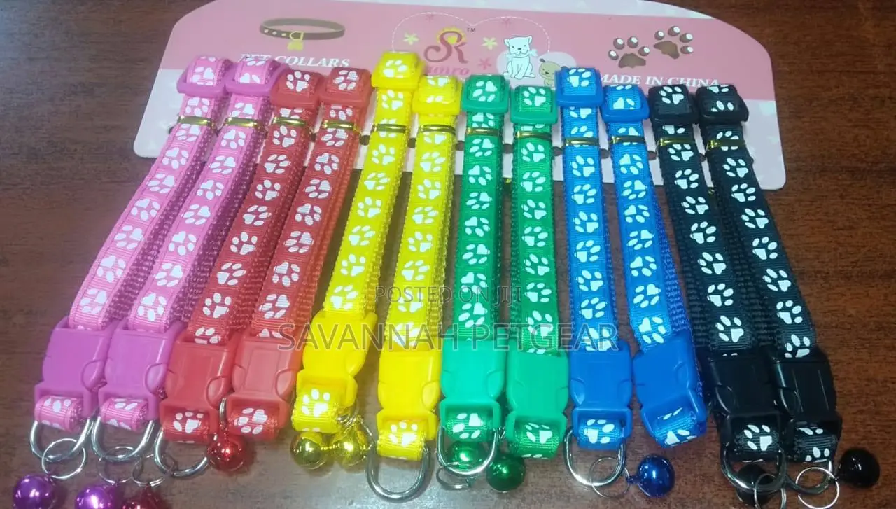 Nylon Dog Collar Pet Puppy Cat Collars W/ Bell Small Kitten
