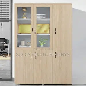 Cabinets:3-Door Wood Grain Office Console Cabinet